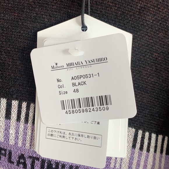 NWT maison mihara Yasuhiro “laundry tag” sweater - Picture 5 of 12